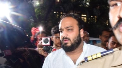 NCP leader Baba Siddique son and NCP leader Zeeshan Siddique interacts with the media after meeting with Joint Commissioner of Police, at Crime Branch office, CP office, in Mumbai, India, on Thursday, Jan 9. (Bhushan Koyande/HT Photo) NCP leader Baba Siddique son and NCP leader Zeeshan Siddique interacts with the media after meeting with Joint Commissioner of Police, at Crime Branch office, CP office, in Mumbai, India, on Thursday, Jan 9. (Bhushan Koyande/HT Photo)