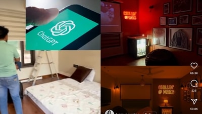 Screengrabs from the woman's viral Reel, showing the before and after pics of the room, as well as inspiration pics generated with ChatGPT (Screengrabs: Instagram) Screengrabs from the woman's viral Reel, showing the before and after pics of the room, as well as inspiration pics generated with ChatGPT (Screengrabs: Instagram)