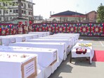 Union Home Minister Amit Shah pays last respects to the deceased of the Pahalgam terror attack, in Srinagar on Wednesday. Union Home Minister Amit Shah pays last respects to the deceased of the Pahalgam terror attack, in Srinagar on Wednesday.