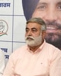 MP Manish Tewari at a press conference in Chandigarh on Tuesday. (Keshav Singh/HT)