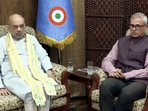 Union Home Minister Amit Shah with Jammu & Kashmir Chief Minister Omar Abdullah during a meeting on Pahalgam terrorist attack, in Srinagar on Tuesday. Union Home Minister Amit Shah with Jammu & Kashmir Chief Minister Omar Abdullah during a meeting on Pahalgam terrorist attack, in Srinagar on Tuesday.