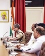 Punjab chief minister Bhagwant Mann during a the security meeting in Chandigarh on Wednesday. (Sourced: X) Punjab chief minister Bhagwant Mann during a the security meeting in Chandigarh on Wednesday. (Sourced: X)