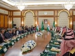 Saudi Crown Prince Mohammed Bin Salman and Indian Prime Minister Narendra Modi head a meeting of the Saudi-Indian Strategic Partnership Council held in Jeddah April 22, 2025. Saudi Crown Prince Mohammed Bin Salman and Indian Prime Minister Narendra Modi head a meeting of the Saudi-Indian Strategic Partnership Council held in Jeddah April 22, 2025.