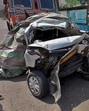 Thane, India - April 22, 2025:An accident has occurred on Thane Mumbra Bypass Road early morning at Mumbra after a car collided with Two containers. The 27-year-old car driver, a resident of Navi Mumbai, died on the spot and the car was completely destroyed. Further investigation is being carried out by the local police ,in Thane,in Mumbai, India, on, Tuesday, April -22, 2025. ( Praful Gangurde /HT Photo ) Thane, India - April 22, 2025:An accident has occurred on Thane Mumbra Bypass Road early morning at Mumbra after a car collided with Two containers. The 27-year-old car driver, a resident of Navi Mumbai, died on the spot and the car was completely destroyed. Further investigation is being carried out by the local police ,in Thane,in Mumbai, India, on, Tuesday, April -22, 2025. ( Praful Gangurde /HT Photo )