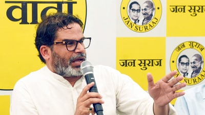 Jan Suraaj Party (JSP) Chief Prashant Kishor addresses a press conference at the party office, in Patna on April 21. (ANI) Jan Suraaj Party (JSP) Chief Prashant Kishor addresses a press conference at the party office, in Patna on April 21. (ANI)