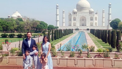Agra, Apr 23 (ANI): United States Vice President JD Vance, along with Second Lady Usha Vance and their children, poses for a picture during their visit to the Taj Mahal, in Agra on Wednesday. (ANI Photo) (Information Department, Agra ) Agra, Apr 23 (ANI): United States Vice President JD Vance, along with Second Lady Usha Vance and their children, poses for a picture during their visit to the Taj Mahal, in Agra on Wednesday. (ANI Photo) (Information Department, Agra )