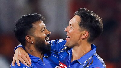 Mumbai Indians bowled first and Trent Boult made a dent straightaway, dismissing Travis Head with just his second ball of the match in the second over. He then proceeded to dismiss Abhishek Sharma in his next over. (ANI) Mumbai Indians bowled first and Trent Boult made a dent straightaway, dismissing Travis Head with just his second ball of the match in the second over. He then proceeded to dismiss Abhishek Sharma in his next over. (ANI)