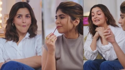 Alia with her mimic Chandni Alia with her mimic Chandni