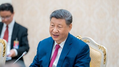 While hosting his Azerbaijani counterpart for talks in Beijing on Wednesday, Chinese President Xi Jinping stated that tariffs "hurt" the global economic system. (REUTERS)
