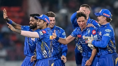 Mumbai Indians were at their ruthless best against a happless Sunrisers Hyderabad as they pulled off a fourth consecutive victory with a seven-wicket win at the latter's home. Trent Boult led an incredible bowling effort with a four-wicket haul, which restricted SRH to a score of 143/8 after which Rohit Sharma and Suryakumar Yadav's knocks helped MI finish the job. (AFP) Mumbai Indians were at their ruthless best against a happless Sunrisers Hyderabad as they pulled off a fourth consecutive victory with a seven-wicket win at the latter's home. Trent Boult led an incredible bowling effort with a four-wicket haul, which restricted SRH to a score of 143/8 after which Rohit Sharma and Suryakumar Yadav's knocks helped MI finish the job. (AFP)