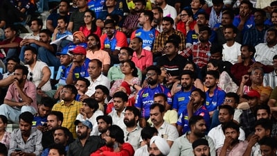 The quiet crowd at Ekana Stadium watched as LSG lost to DC by eight wickets (Deepak Gupta/HT)