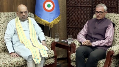Union Home Minister Amit Shah with Jammu & Kashmir Chief Minister Omar Abdullah during a meeting on Pahalgam terrorist attack, in Srinagar on Tuesday. (ANI Grab) Union Home Minister Amit Shah with Jammu & Kashmir Chief Minister Omar Abdullah during a meeting on Pahalgam terrorist attack, in Srinagar on Tuesday. (ANI Grab)