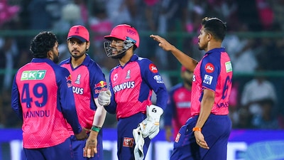 Rajasthan Royals players celebrate (PTI) Rajasthan Royals players celebrate (PTI)