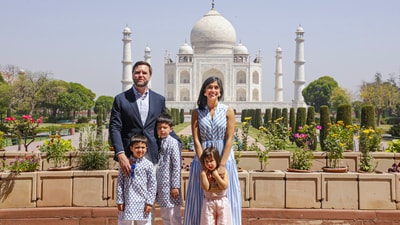 Agra: US Vice President JD Vance with wife Usha and their three children, sons Ewan and Vivek and daughter Mirabel, during a visit to the Taj Mahal, in Agra, Uttar Pradesh, Wednesday, April 23, 2025. (PTI Photo) (PTI04_23_2025_000143B) (PTI) Agra: US Vice President JD Vance with wife Usha and their three children, sons Ewan and Vivek and daughter Mirabel, during a visit to the Taj Mahal, in Agra, Uttar Pradesh, Wednesday, April 23, 2025. (PTI Photo) (PTI04_23_2025_000143B) (PTI)