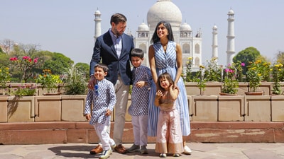 Agra: US Vice President JD Vance with wife Usha and their three children, sons Ewan and Vivek and daughter Mirabel, during a visit to the Taj Mahal, in Agra, Uttar Pradesh, Wednesday, April 23, 2025. (PTI Photo) (PTI04_23_2025_000144A) (PTI) Agra: US Vice President JD Vance with wife Usha and their three children, sons Ewan and Vivek and daughter Mirabel, during a visit to the Taj Mahal, in Agra, Uttar Pradesh, Wednesday, April 23, 2025. (PTI Photo) (PTI04_23_2025_000144A) (PTI)