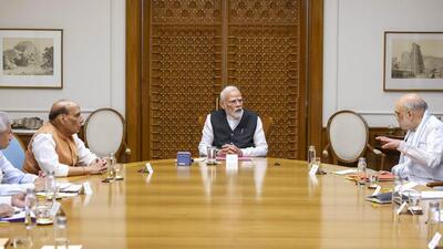 Pahalgam attack: Prime Minister Narendra Modi chairs a meeting of the Cabinet Committee on Security in New Delhi after 26 people were killed in a terror attack in Pahalgam of Jammu & Kashmir (PMO/PTI) Pahalgam attack: Prime Minister Narendra Modi chairs a meeting of the Cabinet Committee on Security in New Delhi after 26 people were killed in a terror attack in Pahalgam of Jammu & Kashmir (PMO/PTI)