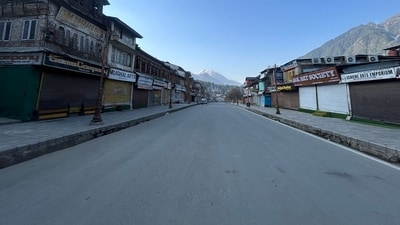 A view of main market in Pahalgam after the deadly terrorist attack that killed 26, mostly tourists. (Waseem Andrabi/Hindustan Times)