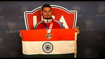 Para karate player Tarun Sharma. (HT Photo)