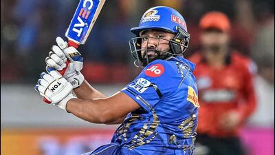 Rohit Sharma cracked an explosive half century to guide Mumbai Indians to an easy win over SRH. (AFP) Rohit Sharma cracked an explosive half century to guide Mumbai Indians to an easy win over SRH. (AFP)