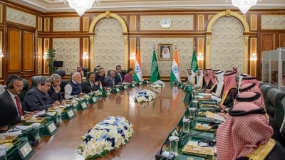 Saudi Crown Prince Mohammed Bin Salman and Indian Prime Minister Narendra Modi head a meeting of the Saudi-Indian Strategic Partnership Council held in Jeddah April 22, 2025. (AFP) Saudi Crown Prince Mohammed Bin Salman and Indian Prime Minister Narendra Modi head a meeting of the Saudi-Indian Strategic Partnership Council held in Jeddah April 22, 2025. (AFP)