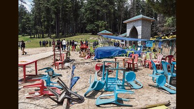 The site in Pahalgam on Wednesday where terrorists killed 26 people. (ANI) The site in Pahalgam on Wednesday where terrorists killed 26 people. (ANI)