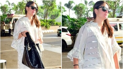 Kareena Kapoor shows how to travel in style with simple yet stylish airport outfit. (Instagram/@yogenshah_s) Kareena Kapoor shows how to travel in style with simple yet stylish airport outfit. (Instagram/@yogenshah_s)