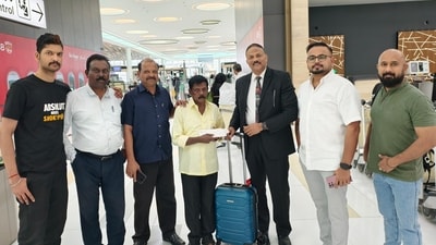 Gopalan Chandran, 74, (centre) will finally reunite with his 95-year-old mother. (Facebook/Pravasi Legal Cell) Gopalan Chandran, 74, (centre) will finally reunite with his 95-year-old mother. (Facebook/Pravasi Legal Cell)