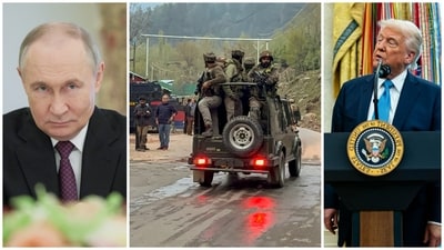 US President Trump (R), Russia's Putin and other world leaders united to condemn Pahalgam terrorist attack. (Reuters, PTI and Bloomberg) US President Trump (R), Russia's Putin and other world leaders united to condemn Pahalgam terrorist attack. (Reuters, PTI and Bloomberg)