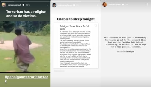 Kangana Ranaut, Samay Raina and Khushi Kapoor condemn Pahalgam terror attack Kangana Ranaut, Samay Raina and Khushi Kapoor condemn Pahalgam terror attack