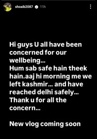 His Insta story.
