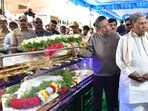 CM Siddaramaiah meets the family of deceased in Bengaluru. 