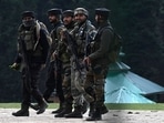 Indian soldiers inspect the site in the aftermath of an attack in Pahalgam. (AFP)