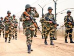 The BSF is tasked to guard the 2,289 km-long India-Pakistan border that runs across Jammu and Kashmir in the north to Punjab, Rajasthan and Gujarat along the western flank of the country. The BSF is tasked to guard the 2,289 km-long India-Pakistan border that runs across Jammu and Kashmir in the north to Punjab, Rajasthan and Gujarat along the western flank of the country.