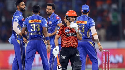 Mumbai Indians' Deepak Chahar and teammate celebrate the wicket of Sunrisers Hyderabad's Ishan Kishan during their IPL 2025 match (Surjeet Yadav) Mumbai Indians' Deepak Chahar and teammate celebrate the wicket of Sunrisers Hyderabad's Ishan Kishan during their IPL 2025 match (Surjeet Yadav)