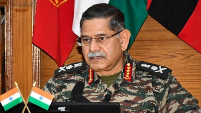 Chief of the Army Staff General Upendra Dwivedi addresses at the Army War College, in Mhow, Madhya Pradesh. (@adgpi) Chief of the Army Staff General Upendra Dwivedi addresses at the Army War College, in Mhow, Madhya Pradesh. (@adgpi)