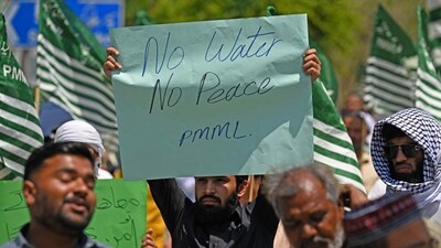 Activists and members of the Pakistan Markazi Muslim League (PMML) party take part in an anti-India protest in Islamabad. (AFP) Activists and members of the Pakistan Markazi Muslim League (PMML) party take part in an anti-India protest in Islamabad. (AFP)