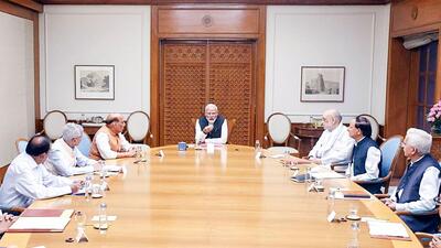 Prime Minister Narendra Modi at a meeting of the Cabinet Committee on Security in New Delhi on Wednesday. (DPR PMO) Prime Minister Narendra Modi at a meeting of the Cabinet Committee on Security in New Delhi on Wednesday. (DPR PMO)
