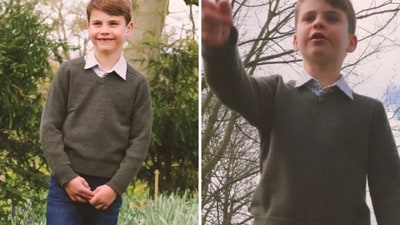 The screengrabs are from a behind-the-scenes video of Prince Louis' birthday photoshoot. (X@KensingtonRoyal) The screengrabs are from a behind-the-scenes video of Prince Louis' birthday photoshoot. (X@KensingtonRoyal)