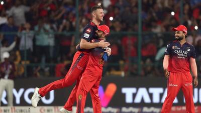 Royal Challengers Bengaluru defeated Rajasthan Royals by 11 runs to register their first win at home in this season. (REUTERS) Royal Challengers Bengaluru defeated Rajasthan Royals by 11 runs to register their first win at home in this season. (REUTERS)