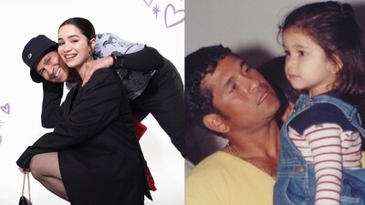 Sara Tendulkar wished her father on his 52ns birthday Sara Tendulkar wished her father on his 52ns birthday