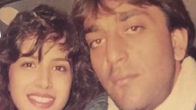Sanjay Dutt with Richa Sharma. Sanjay Dutt with Richa Sharma.