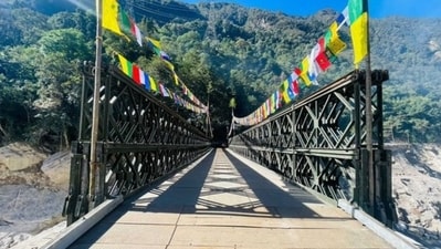 This newly rebuilt Bailey bridge is your gateway to Sikkim’s most Instagrammable spots. (Image by X) This newly rebuilt Bailey bridge is your gateway to Sikkim’s most Instagrammable spots. (Image by X)