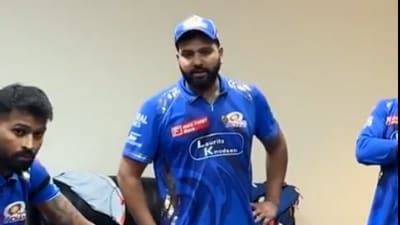 Rohit Sharma addresses MI dressing room after win over SRH (X/Mumbai Indians) Rohit Sharma addresses MI dressing room after win over SRH (X/Mumbai Indians)