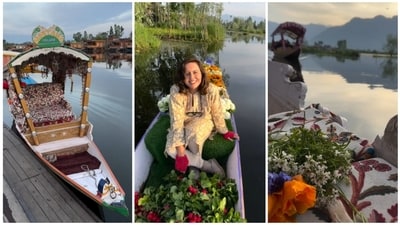 Vinita Chaitanya interacted with local Kashmiri vendors and explored Dal Lake's scenic spots in a video she posted on April 24. (Instagram/ Vinita Chaitanya) Vinita Chaitanya interacted with local Kashmiri vendors and explored Dal Lake's scenic spots in a video she posted on April 24. (Instagram/ Vinita Chaitanya)