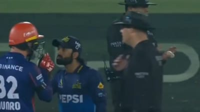 Colin Munro and Mohammad Rizwan were involved in a heated clash after NZ batter's chucking accusation at Iftikhar Ahmed (X) Colin Munro and Mohammad Rizwan were involved in a heated clash after NZ batter's chucking accusation at Iftikhar Ahmed (X)