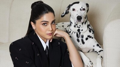 Sharvari poses with her pet dog Miso. (Instagram ) Sharvari poses with her pet dog Miso. (Instagram )
