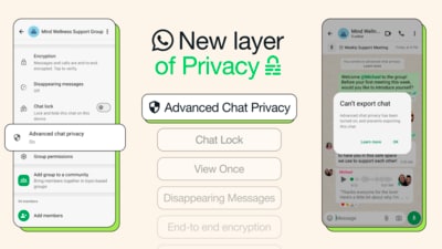 WhatsApp says that Advanced Chat Privacy feature is currently rolling out. (WhatsApp)