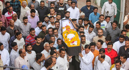 People attend the funeral of Sushil Nathaniel who was killed in Pahalgam terrorist attack, at his residence in Indore, Thursday, April 24, 2025. (PTI) People attend the funeral of Sushil Nathaniel who was killed in Pahalgam terrorist attack, at his residence in Indore, Thursday, April 24, 2025. (PTI)