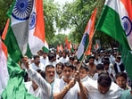 Indian Youth Congress (IYC) President Uday Bhanu Chib with supporters wave the National Flag during 'Tiranga March' to pay tribute to the deceased in the Pahalgam terror attack, at Jantar Mantar in New Delhi on Friday. Indian Youth Congress (IYC) President Uday Bhanu Chib with supporters wave the National Flag during 'Tiranga March' to pay tribute to the deceased in the Pahalgam terror attack, at Jantar Mantar in New Delhi on Friday.