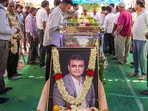 People pay their last respects to the mortal remains of Bharat Bhushan, who was killed in the Pahalgam terror attack. People pay their last respects to the mortal remains of Bharat Bhushan, who was killed in the Pahalgam terror attack.